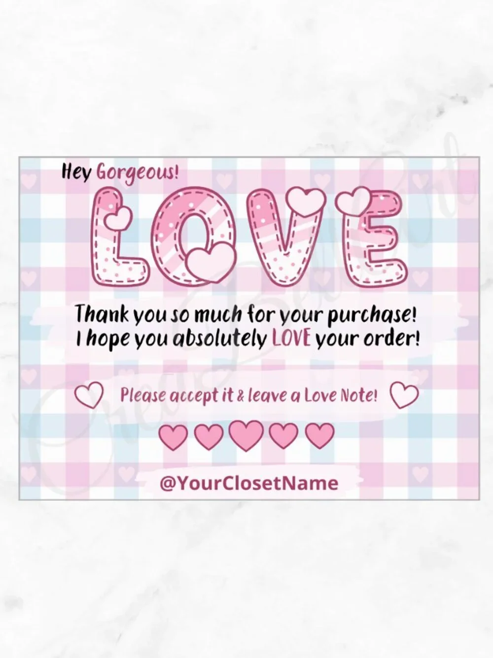 100 Personalized Love Thank You Cards Small Business, 4×3 in